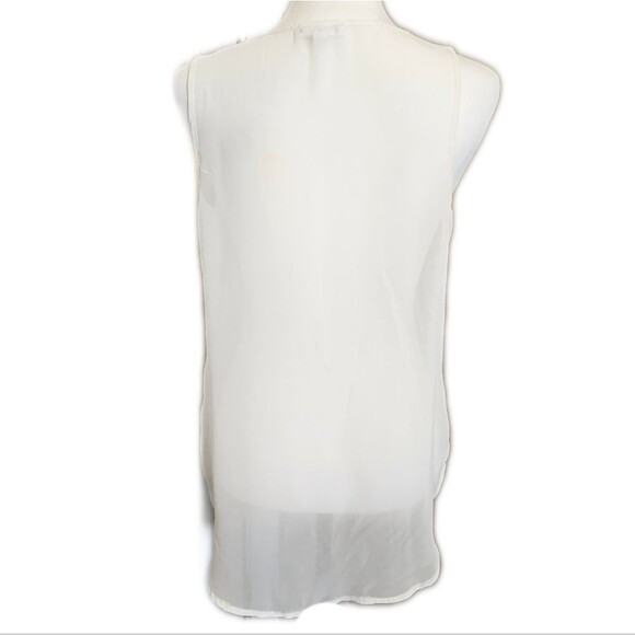 Socialite sheer cream tank top with sequin chevron detail, size M - Picture 3 of 7